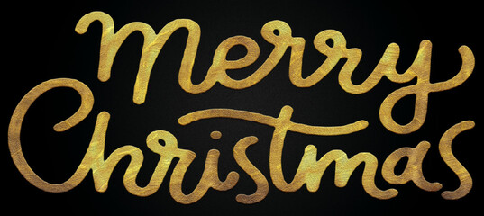 Merry Christmas golden calligraphy design banner
