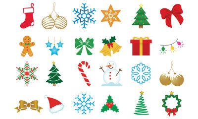 Iconos a color para navidad, motivos navide&ntilde;os