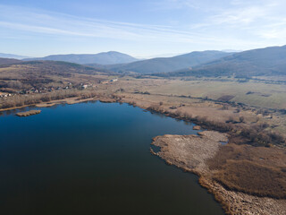 Aerial view of Choklyovo swamp, Bulgaria