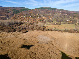 Aerial view of Choklyovo swamp, Bulgaria