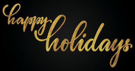 Happy holidays golden calligraphy design banner
