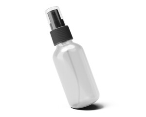 Blank clear spray bottle packaging isolated on transparent background, prepared for mockup, 3D render.