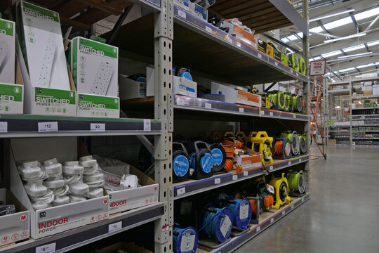 Various Electrical Extensions in B&Q DIY Home improvement retailing company Newtownabbey Antrim Northern Ireland 11-11-22