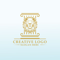 lion icon law firm Financial logo design