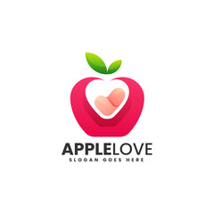 Vector Logo Illustration Apple Gradient Colorful Style