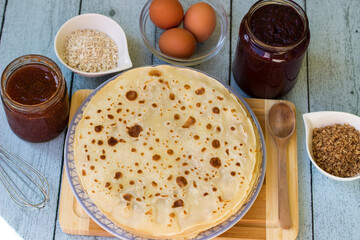 Preparation of a thin pancakes