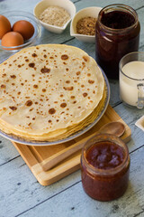 Preparation of a thin pancakes
