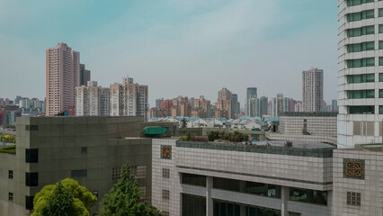 Naklejka premium Beautiful and tall towers of Shanghai, China