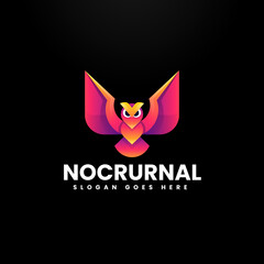 Vector Logo Illustration Nocturnal Gradient Colorful Style