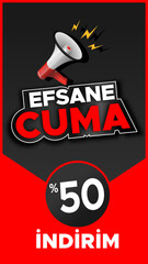 Black Friday banner vector design. Turkish language 