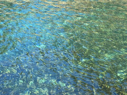 Sea water clear turquoise surface.