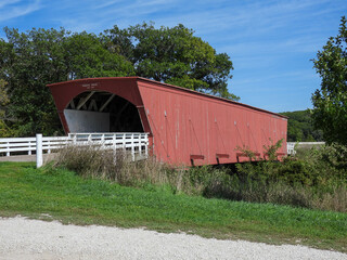 Hogback covered bridge in Madison County Iowa