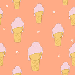 a seamless pattern with delicious ice cream