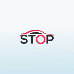 STOP CAR vector logo design