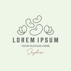 soybean logo line art minimalist design illustration icon