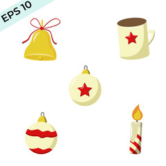 Christmas Decoration Collection. vector eps 10. easy to edit
