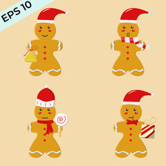 Christmas GingerBread Collection. vector eps 10. easy to edit
