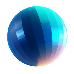 3d kaleidoscope sphere in opal stained glass material. Dark gradient color png circle element.