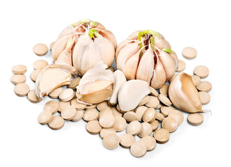 Garlic isolated on white background