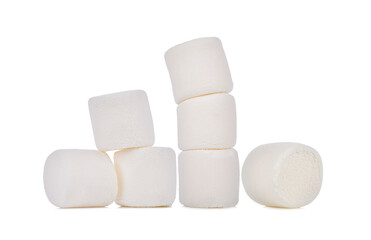 Marshmallows isolated on white background.