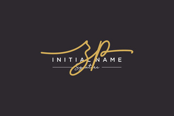 Initial ZP signature logo template vector. Hand drawn Calligraphy lettering Vector illustration.