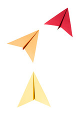 Colorful colored plane origami from the paper