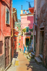 Idyllic Lerici street in Cinque Terre, Liguria, Italy