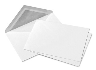 Blank white stationery card and envelope