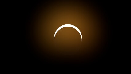 solar eclipse a small crescent moon covers the sun 3d-rendering