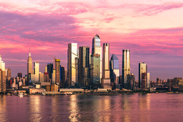 Epic Sunset over Hudson Yards and Midtown Manhattan