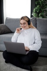 Woman studying at home