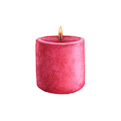red candle isolated on white background