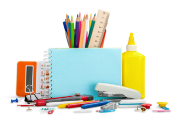 School colored stationery supplies collection