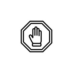 Stop icon vector illustration. stop road sign. hand stop sign and symbol. Do not enter stop red sign with hand