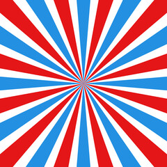 Sunburst radial in the colors of the American flag.