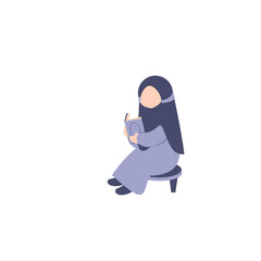 Hijab girl daily activity. Cute hijab girl. Kids Education illustration. 