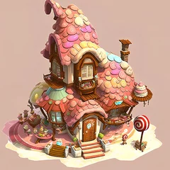 Fotobehang Tiny candy house, delicious candy house © Willem505