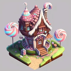 Muurstickers Tiny candy house, delicious candy house © Willem505