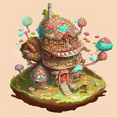 Foto auf Leinwand Tiny candy house, delicious candy house © Willem505