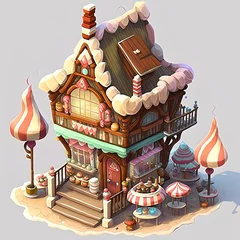 Foto op Canvas Tiny candy house, delicious candy house © Willem505