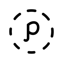 alphabet denseness density greek letter p solidity icon