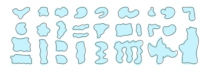 Fototapeta premium A set of deformed curved bubbles. Border sketch.