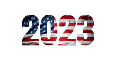 new year 2023 usa flag illustration