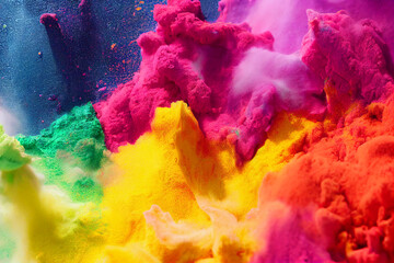 holi paint color powder explosion close up image, hindi celebration concept, india festivity day