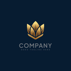 Luxurious Blooming Flower Vector Logo