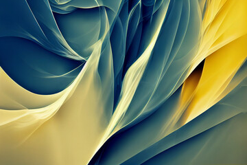 abstract blue yellow and red smoke on dark background with fluid lines, minimal colorfull wallpaper