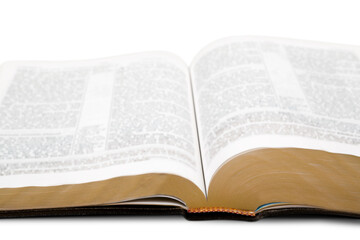 Holy bible book on white background