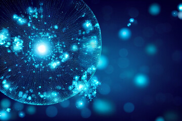 Obraz premium Close up quark proton , elementary particle, matter, instrinsic properties, hyperdetailed