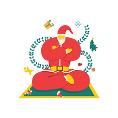 Santa Claus Flying on a Magic Carpet
