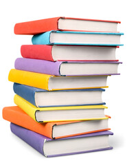 Collection stack of colored study books